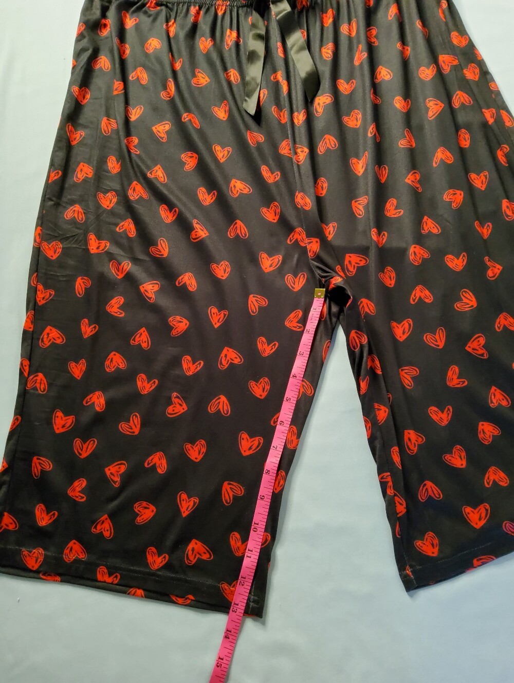 SHEIN Heart Print Pajama Pants Trio - Black, Cream, and Teal XXL - Picture 10 of 12